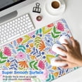 thumbnail image 4 of Long Mouse Pads for Desk,Pioneer Flower Floral Print Pattern Desk Mats on Top Of Desks, Desk Mouse Pad Extra Large with 3mm Non-Slip Base and Stitched Edge for Gaming,Office,Work,Home 35.4"x15.7", 4 of 6