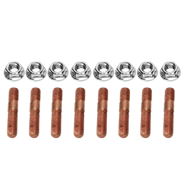 Tuerca de seguridad para pernos de turbo, 8 piezas M8 1,25 Kit de hardware para colector de escape Kit de pernos de extensión para colector de admisión Optimizado para la excelencia
