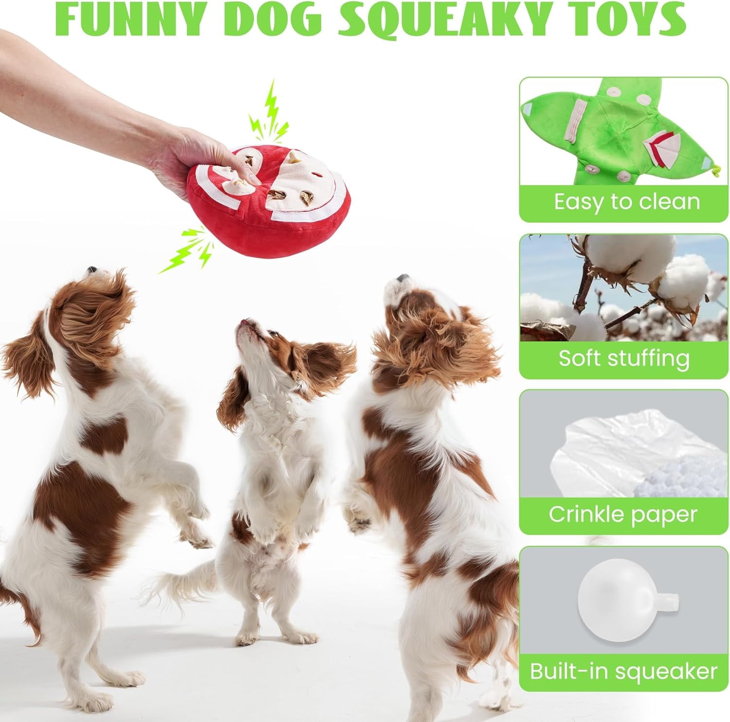 Hide and seek plush dog toy,interactive puzzle,watermelon shaped interactive little dog toy,suitable for small and medium-sized dogs.
