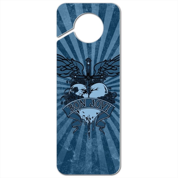 Bon Jovi Heart and Dagger Plastic Door Knob Hanger Sign