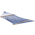 thumbnail image 2 of Bliss Hammocks 2-Person Cotton Rope Hammock with Spreader Bar & Hardware, 80x60, Blue, 2 of 5