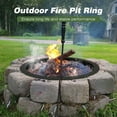 thumbnail image 3 of 39" Fire Pit Ring Metal Steel for DIY Wood Burning Insert Campfire Firepit Rim Fire Pit Liner with Collar Support for Patio, Backyard or Camping, Heavy Duty Lasts Long Easy Assembly, Round, Black, 3 of 9