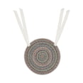 thumbnail image 4 of VHC Brands Multicolored Braided Jute Chair Pad with Ties for Dining Room Kitchen Decorative Seat Cover - 15" Round, Sage Burgundy Khaki, Set of 2, 4 of 4