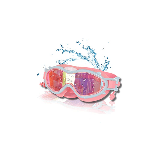 Gafas de natación rosas para niños (4-12 años), gafas impermeables y de protección UV para niños y niñas, máscara de natación infantil, incluidos tapones para los oídos. Rojo Verde MX-0133957FYD