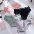 thumbnail image 2 of TrowBridge-bragas de algodón a rayas para mujer, ropa interior de encaje dulce, bragas transpirables, lencería acogedora, cintura hueca, oferta, 2 of 4