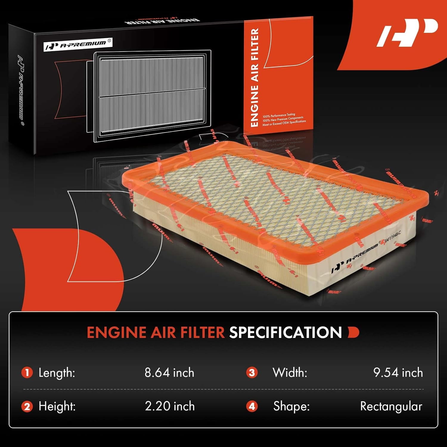 A-Premium 2-PC Front Engine Air Filter Compatible with Chrysler 200 2015 2016 2017, Flexible Panel, Replace# 68245454AA