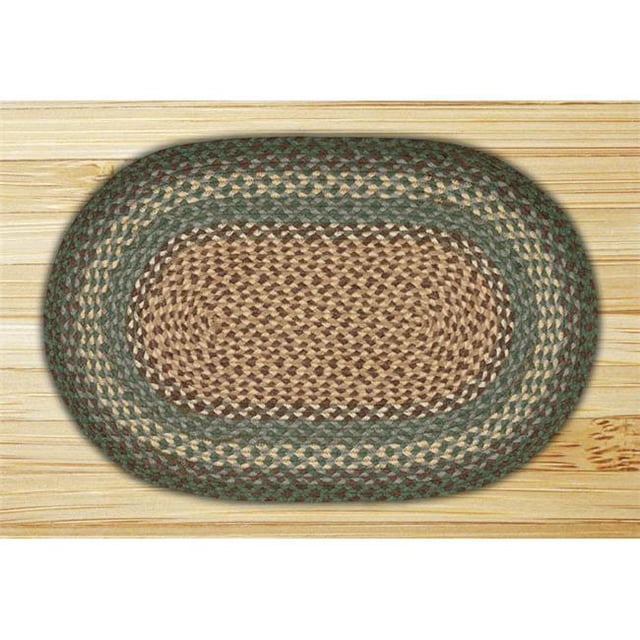 Capitol Importing 02-013 Dark Green - 20 in. x 30 in. Oval Braided Rug