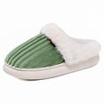 thumbnail image 2 of Qicasul Women's slipper Winter Fleece Lined Slippers for And Cozy Indoor Outdoor Shoes With Soft Sole Comfortable Design Green US Size:7, 2 of 5