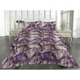 thumbnail image 2 of Ambesonne Weathered Leaves Quilted Bedspread Set 3 Pcs, Grunge Boho Forest, King, Violet Pale Tan Plum, 2 of 4