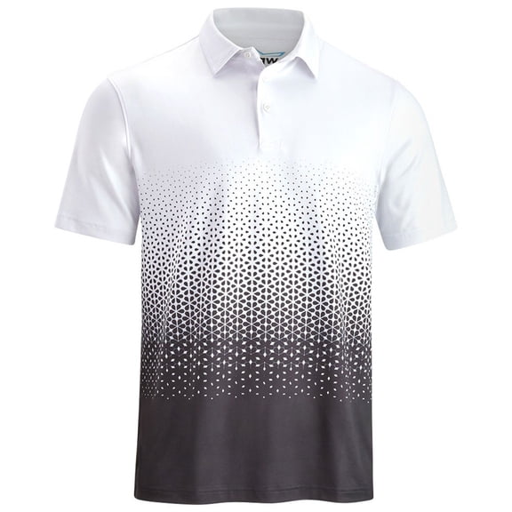 Tgw Mens Ombre Flower Golf Polo Shirt for Golfing White L