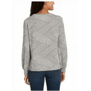 Ellen Tracy Women's Sweater Jacquard Crewneck L
