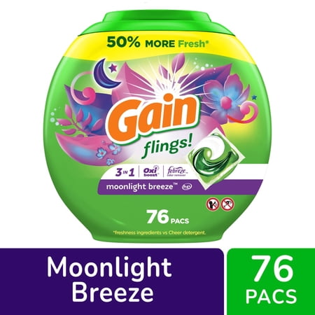 Gain Flings Moonlight Breeze Laundry Detergent Pods 76 ct - Pack of 1