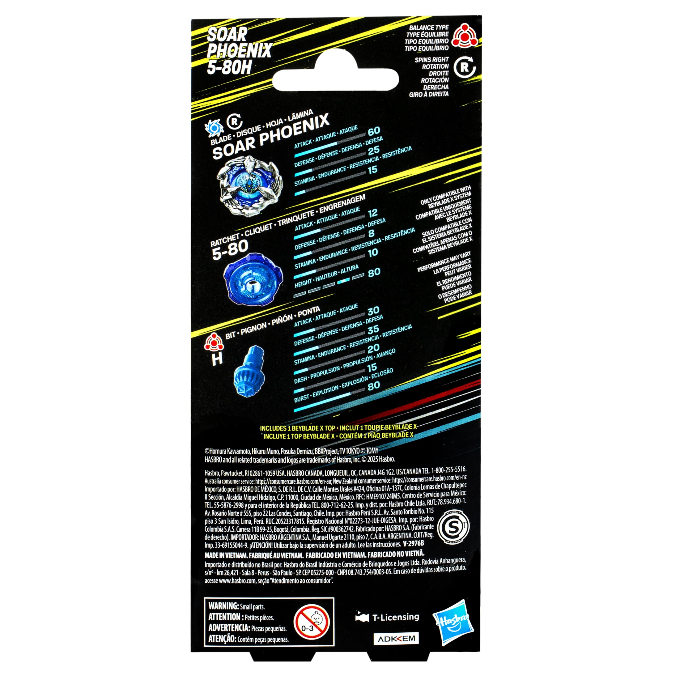 Beyblade X Soar Phoenix 5-80H Booster Pack Set with Balance Type Top, Ages 8+