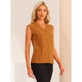 thumbnail image 4 of Unique Bargains Women's Sleeveless Button Down Tartan Shirt Casual Shirts Blouse S Caramel, 4 of 6