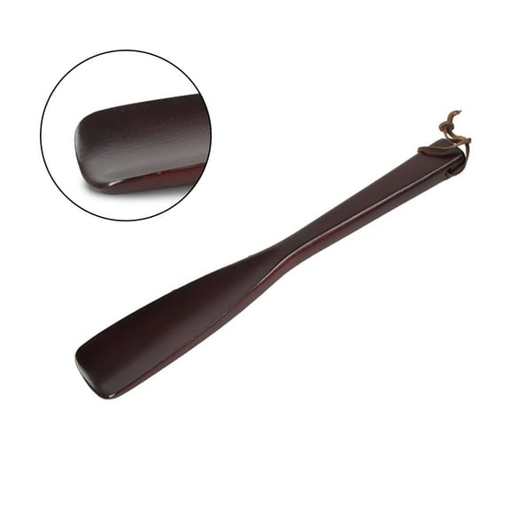 STRANDCHIC Ergonomic Wooden Shoe Horn, Lightweight Coffee Color, Ideal for Seniors, Travel, Easy Shoe Helper Tool