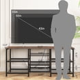 thumbnail image 2 of Mueble para TV YGEOMER, rústico, marrón, 120 x 30 x 55 cm, estantes LED, 2 of 7