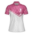 thumbnail image 2 of Custom Name Pink Golf and Par Then Bar Flamingo Women's Polo S-5XL, 2 of 7