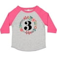 thumbnail image 3 of Inktastic 3rd Birthday Floral Wreath 3 Year Old Girl Girls Toddler T-Shirt, 3 of 5