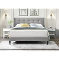 thumbnail image 1 of Velets Upholstered Low-Profile Platform Bed with Adjustable Headboard - Solid Wood Frame and Slat System (Dark Gray, Queen), 1 of 3