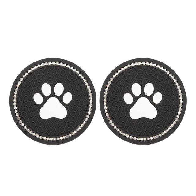 Bling posavasos para bebidas de coches Coaster 2pcs Del Interior Del Coche Taza De Agua Titular De La Botella Antideslizante Estera Del Cojín Silico Negro (diamante Blanco) Negro Magideal Bling posavasos para bebidas de coches