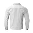 thumbnail image 4 of Fgnfyis Mens Jacket Autumn Winter Casual Solid Color Buttoned Denim Jacket Workwear Style Cardigan Mens Winter Coats White M, 4 of 6