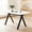 White/Black, variant on UZUGUL Modern Dining Table with White Marble Pattern Tempered Glass Top And Sleek Black Metal Legs, Kitchen Table With Industrial Style Stable Frame, White & Black