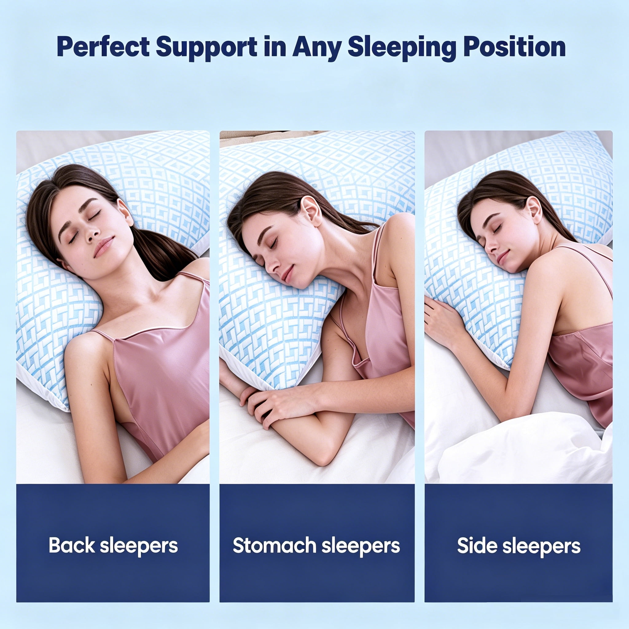 SORMAG Cooling Bed Pillows for Sleeping Shredded Memory Foam Pillows Queen Size Set of 2 Pack