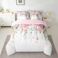 thumbnail image 2 of Castle Fairy Women Girls Teens Spring Graden 7-Piece Twin Bedding Sets,Pink Flower Butterfly Bedding Comforter Set,Botanical Plants Breathable Sheet Sets,Ultra Soft Home Decor, 2 of 8