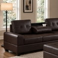 thumbnail image 4 of Cosmic Homes Marcel Leather Upholstered Sectional Sofa, Reversible Chaise & Storage Ottoman – Dark Brown, Living Room Set, 4 of 7