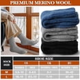 thumbnail image 5 of Merino Wool Boot Socks Size 5-9 Thermal Winter Warm Thick Cozy Hiking Socks for Men Women 3 Pairs, 5 of 6