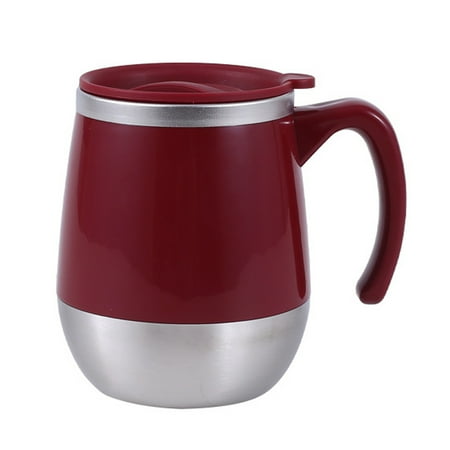 

ZEAVAN Rust-proof 500ml Double-layered Water Mug Food Grade Wide Caliber Stylish Non-slip Milk Mug Household Supplies