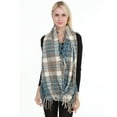 thumbnail image 4 of Plaid Fringe Circle Yarn Knit Scarf, Chunky Winter Neck Warmer, Acrylic Fashion Scarf,30*80cm,1, 4 of 43
