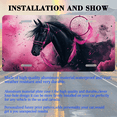 thumbnail image 3 of 1 Pcs 2D Flat License Plate Covers & Frames, Black Horse with Dreamcatcher For Decorative Front, Waterproof For Decoration Aluminum License Plate Covers & Frames Cover For Men Women, 12" X 6", 3 of 7