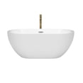 thumbnail image 2 of Brooklyn 60 Inch Freestanding Bathtub in White with Polished Chrome Trim and Floor Mounted Faucet in Brushed Gold, 2 of 5