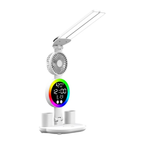 Lámpara de escritorio Jinwen con Puerto de carga USB 3 modos de color temporizador y ventilador