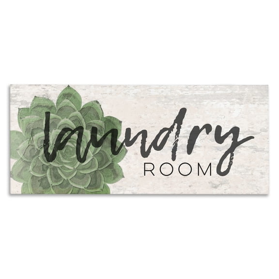 Stupell Industries Scandinavian Laundry Room Green Succulent Canvas Art, 30 x 13, by Jessica Mundo