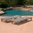 thumbnail image 4 of Shiny Outdoor Mesh and Wood Chaise Lounge, Set of 2, Dark Grey, 4 of 12