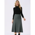 thumbnail image 4 of DARING DIVA Women's A-Line Skirts Stretchy Sweater Midi Skirt M Dark Gray, 4 of 8