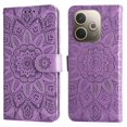 thumbnail image 1 of Compatible with Oppo A5 Pro 5G Phone Case Sunflower Print Leather Wallet Phone Case - Purple, 1 of 5