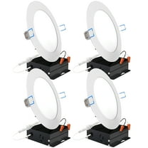 Sunco Lighting 4 Pack 6 Inch Slim LED Downlight with Junction Box, 14W=100W, 850 LM, Dimmable, 3000K Warm White, Recessed Jbox Fixture, IC Rated, Simple Retrofit Installation - ETL & Energy Star