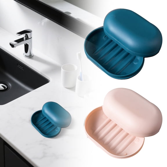 2-Pack Stylish Soap Dish with Lid – Portable for Travel & Home | Leak-Proof Storage for Handmade Soaps, Shampoo Bars & Beauty Bars | Non- Modern Design