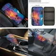 thumbnail image 6 of XYZCANDO Sunset Palm Tree Car Cushion Cover Seat Belt Cover Car Coasters Keychain Steering Wheel Cover Armrest Cover Fender Cover Handbrake Cover Lipstick Cover Trash Can Interior Decor, 6 of 7