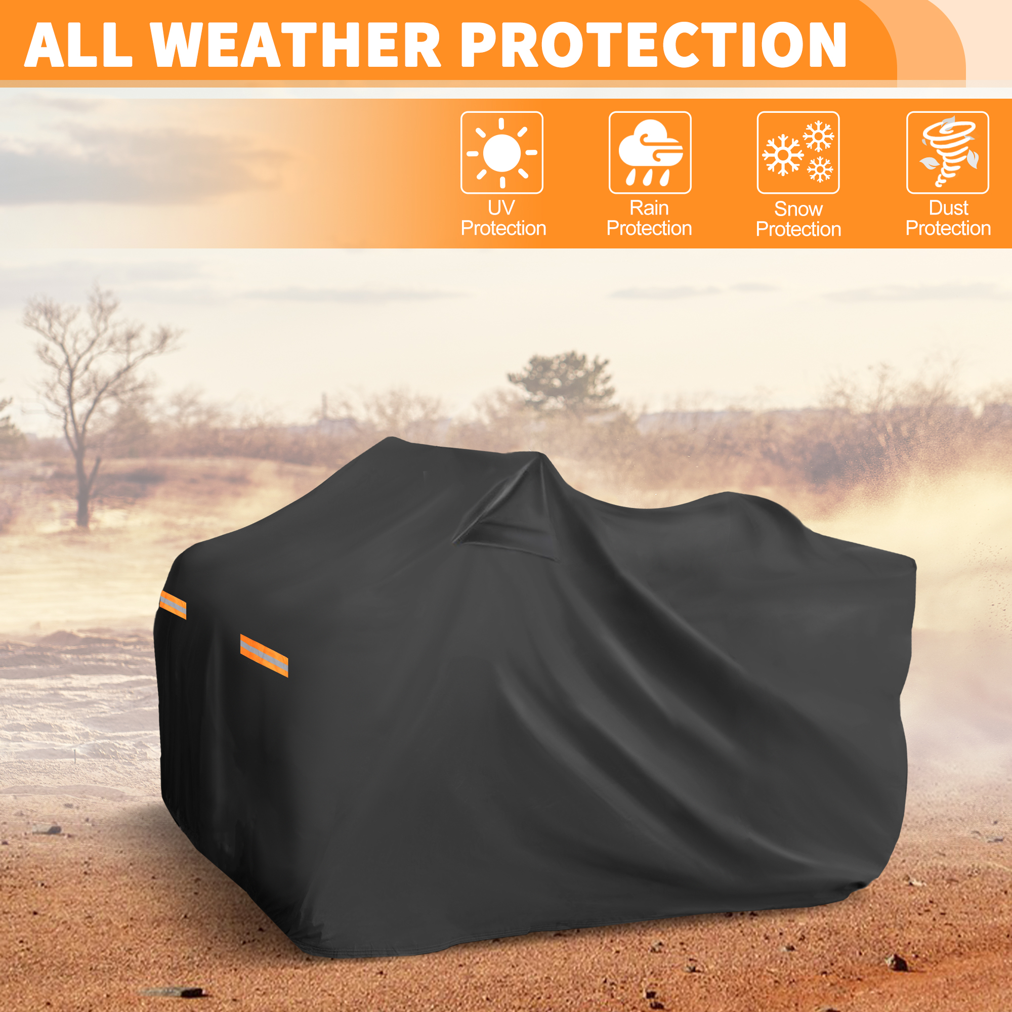 Unique Bargains 210D-PU ATV Waterproof Quad Cover Black for Can-Am OUTLANDER x MR 1000R