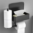 thumbnail image 2 of soporte para papel higiénico con almacenamiento, toallitas desechables negras para montaje en pared Di, 2 of 3