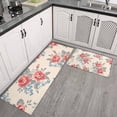 thumbnail image 2 of Pioneer Flower Floral Print Pattern Kitchen Rugs Sets Of 2,Anti Fatigue Kitchen Mat Rugs Non Slip Washable,Decorative Kitchen Floor Mats for Kitchen,Sink,Laundry,17"x30"+17"x47", 2 of 7