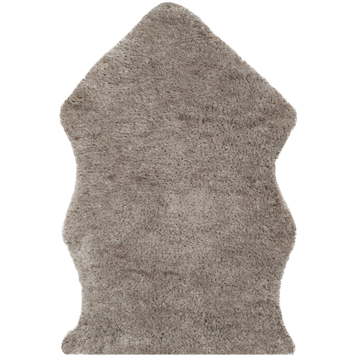 SAFAVIEH Addie Solid Plush Polyester Sheep Shag Area Rug, Silver, 2' x 3'