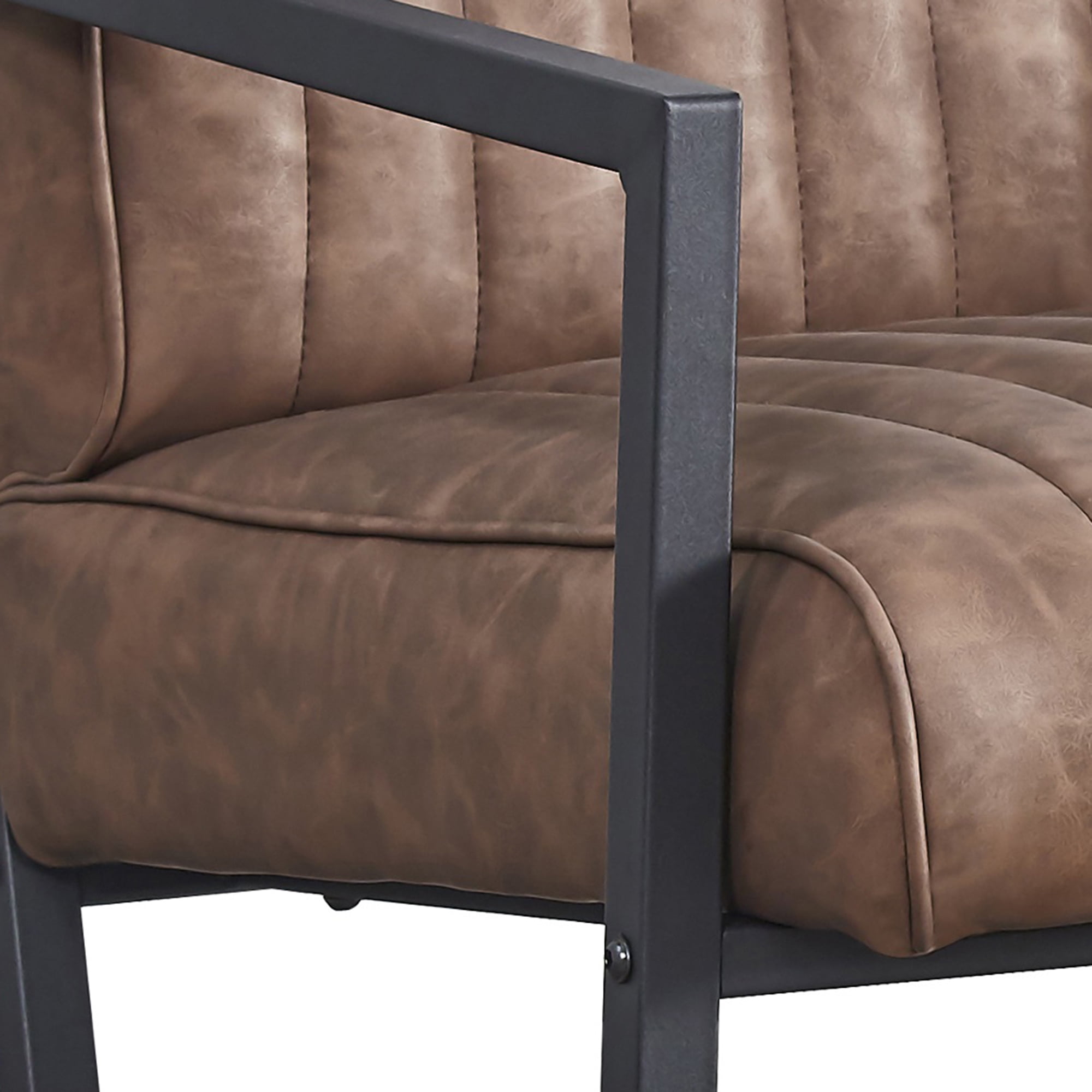 Kadyn Arm Chair, Single Sofa Chairs for Bedroom, Fabric Armchair for Living Room, Dark Brown