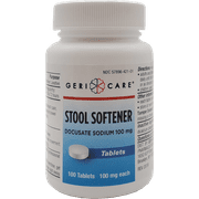 Gericare Stool Softener Docusate Sodium Tablets, 100mg (Bottle of 100)