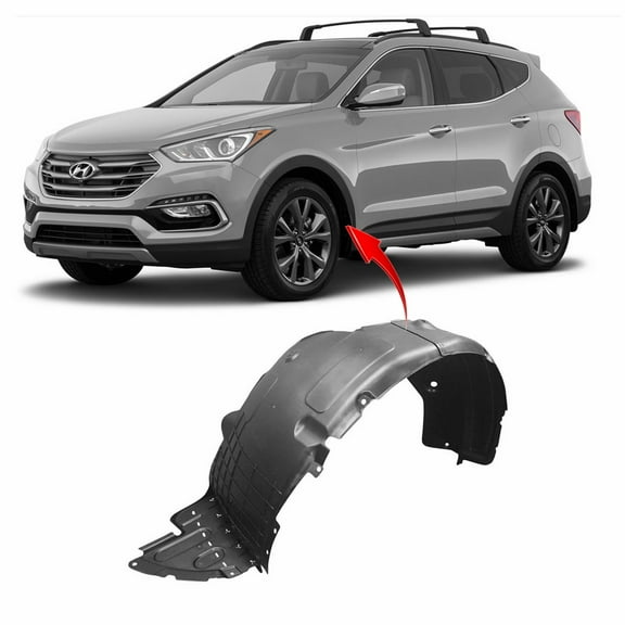 DCP Front Left Driver Side Fender Liner For 2017-2018 Hyundai Santa Fe HY1248171
