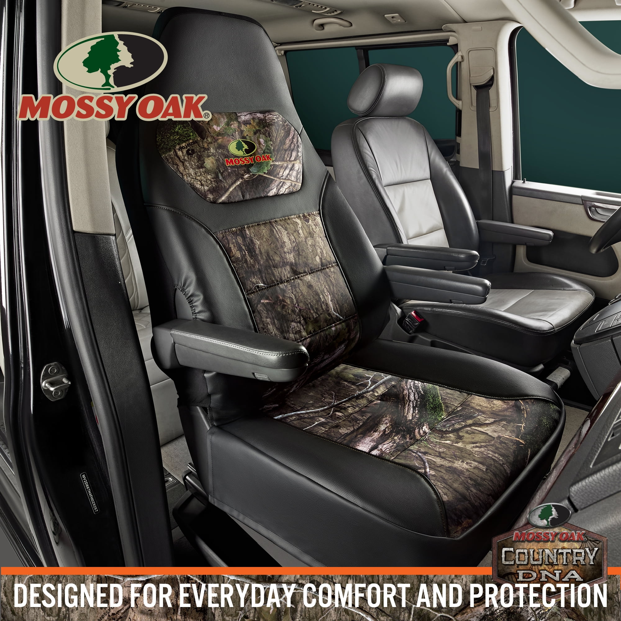 Mossy Oak 2Piece Car Seat Cover High Back Truck Polyester Camo - Universal Fit MS2401